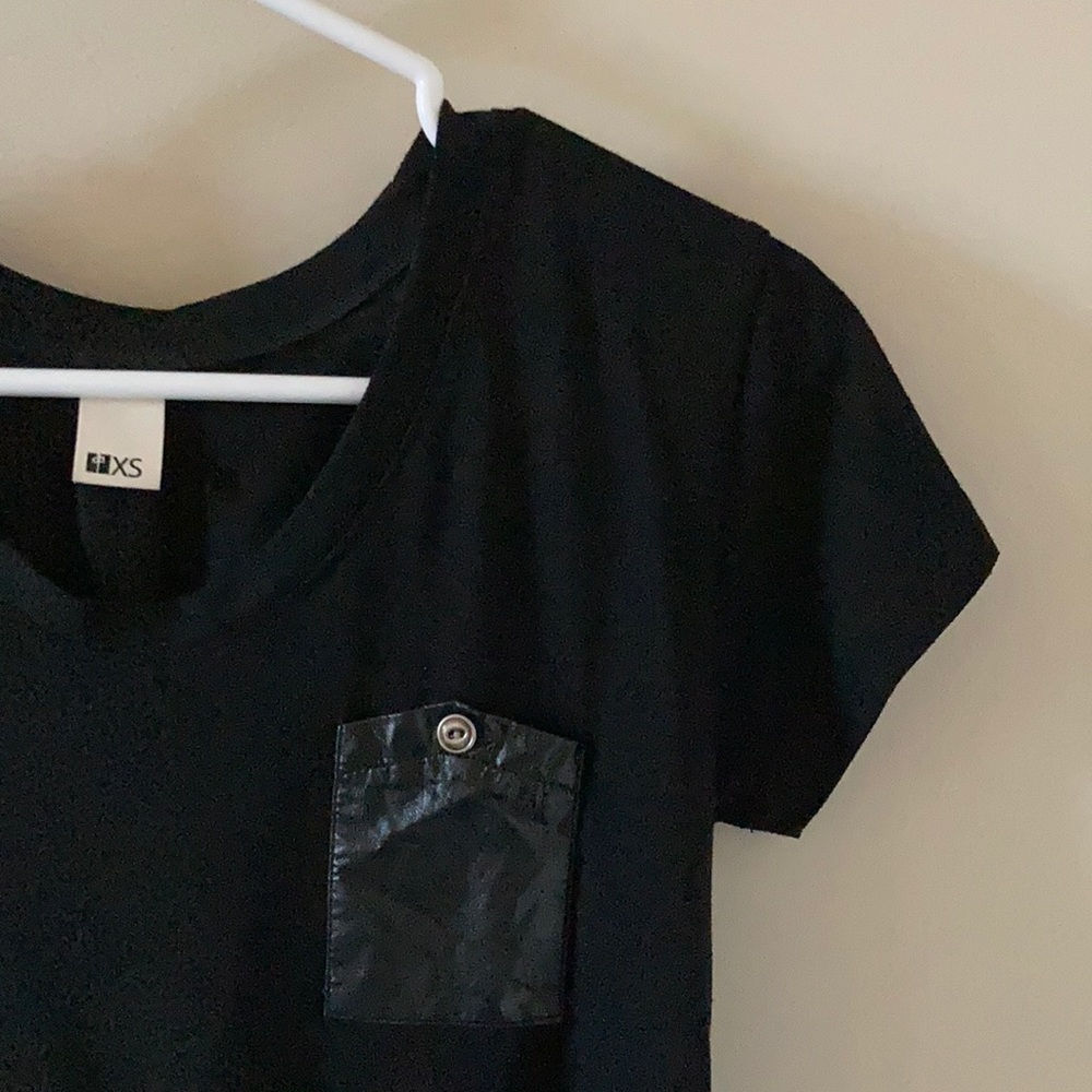 RDS black t shirt with leather pocket